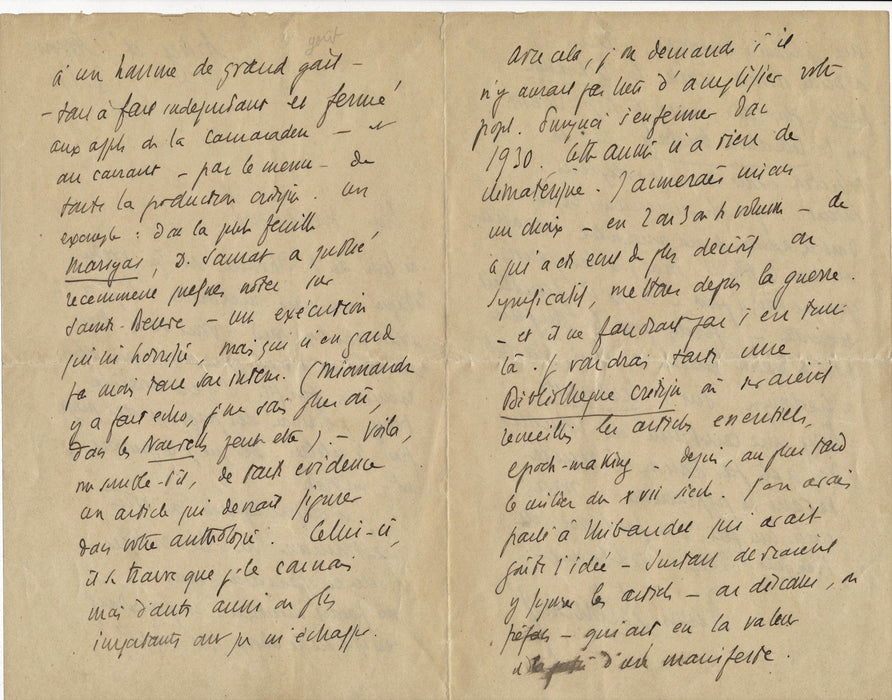 Bibliophilie Abbé Henri Bremond lettre autographe signée editeur Dhorme