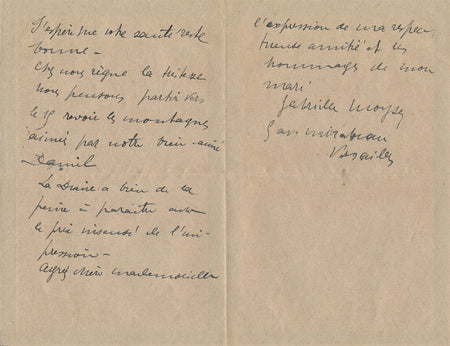 Gabrielle MOYSE poétesse Judaica lettre autographe signée poésie