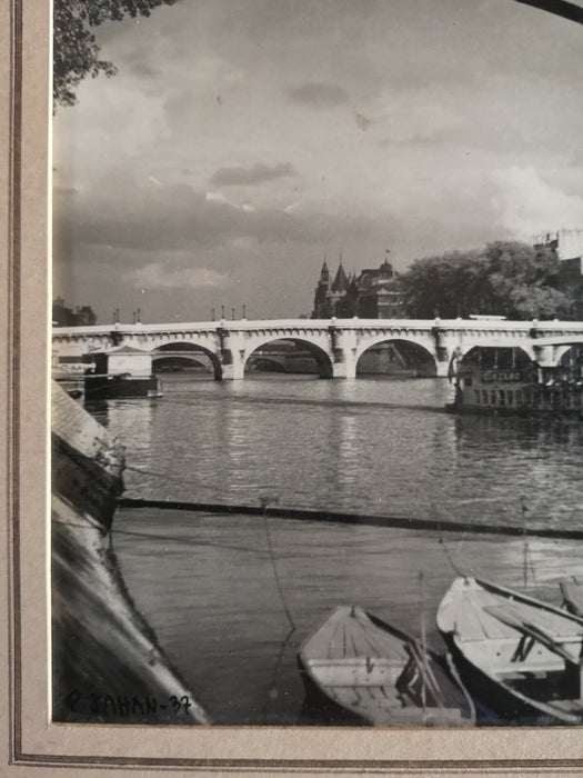 Pierre JAHAN Vert Galant Pont Neuf photo signée argentique époque vintage 1937
