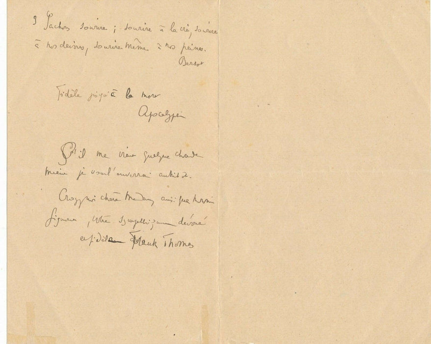 Pasteur Frank THOMAS Suisse lettre autographe signée ET photographie signée