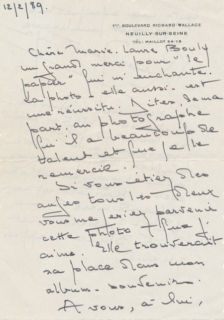 Renée SAINT-CYR actrice lettre autographe signée L’Invité surprise Lautner photo