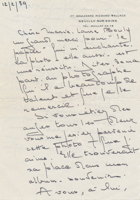 Renée SAINT-CYR actrice lettre autographe signée L’Invité surprise Lautner photo