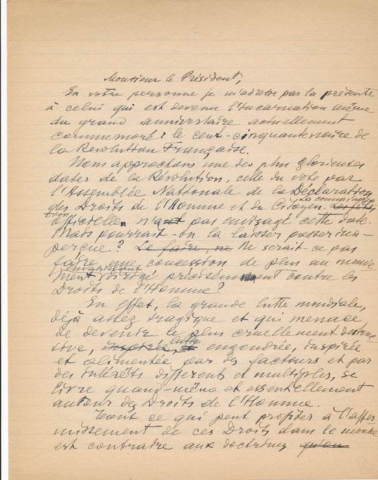 Judaica Léon BERNSTEIN (1877-1962) 3 brouillons autographes défense des juifs