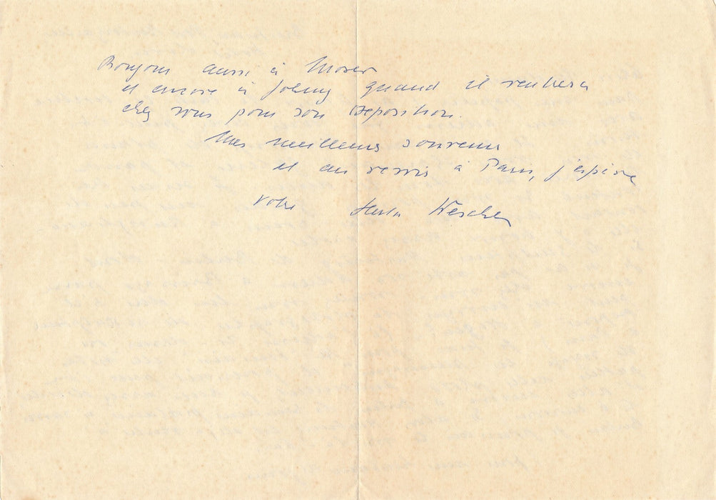 Herta WESCHER 4 lettres autographes signées à galeriste Gisèle Réal Beer Hartung