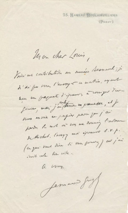 Fernand GREGH ensembe 8 lettres autographes Mony-Sabin Aubert Hébertot Donnay