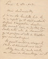 Joris-Karl HUYSMANS appuie une exposition Léonce Bénédite lettre autographe