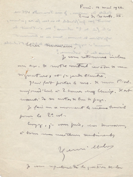 Henri MALO 3 lettres autographes corsaires bibliothèque Thiers manuscrit