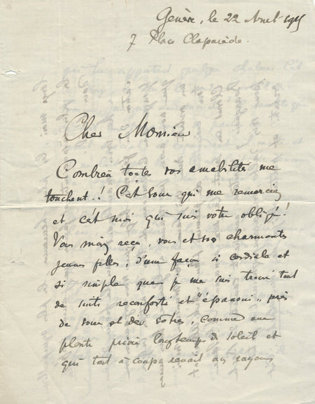 Maurice KUFFERATH violoncelliste La Monnaie Bruxelles lettre autographe signée