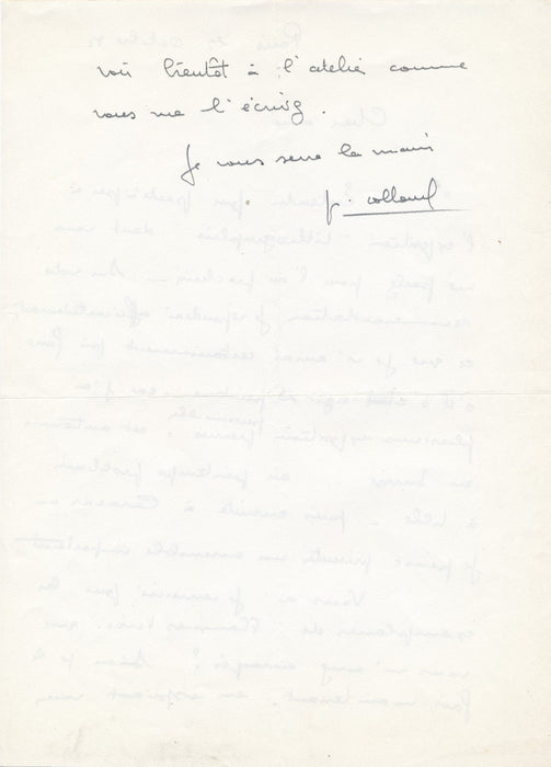peintre Paul Collomb Correspondance 9 lettres lot ET lithographie signée