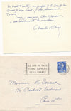 Charles Vildrac évoque poète Léon-Paul Fargue 2 cartes autographes signées