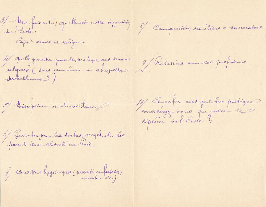 Francis PLANTÉ 2 lettres autographes signées et notes éducation de son fils