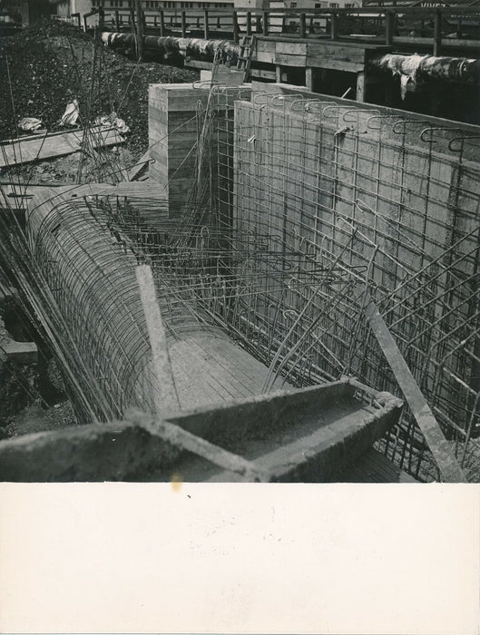 Pont contruction rénovation 1950 12 photo chantier photographie France Le Boyer