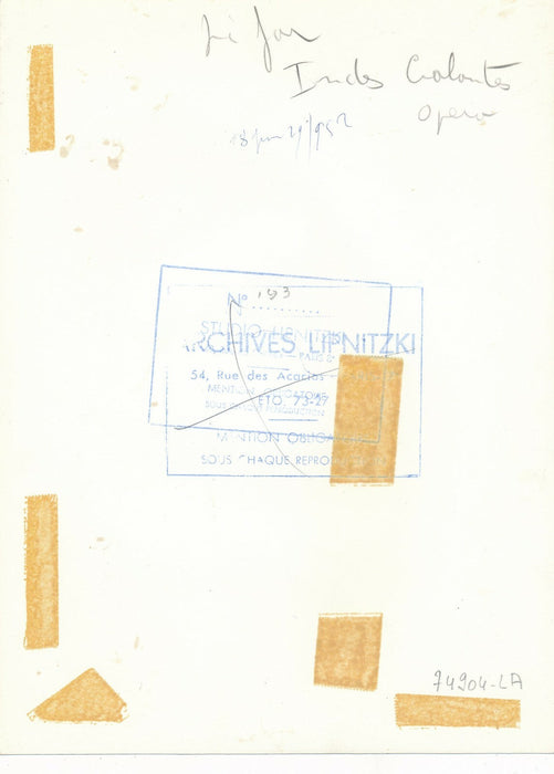 Serge LIFAR Indes Galantes Opéra Garnier 1952 photo photographie danse