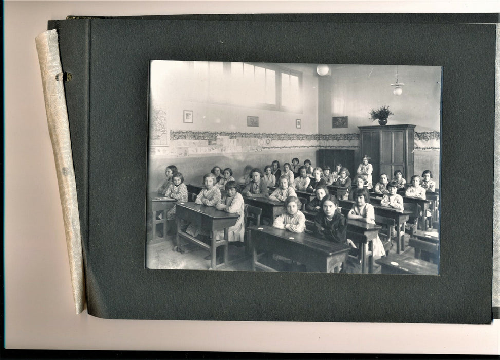 photo école fille classe 3 tirages argentiques époque années 1940