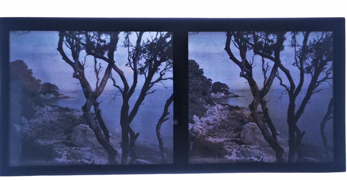 3 Stéréo autochrome mer côtes, Bretagne ? photo photographie