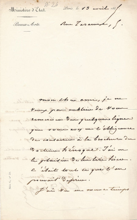 Auguste CHAALONS D’ARGÉ Henocque ? Commandant Rozet lettre autographe signée