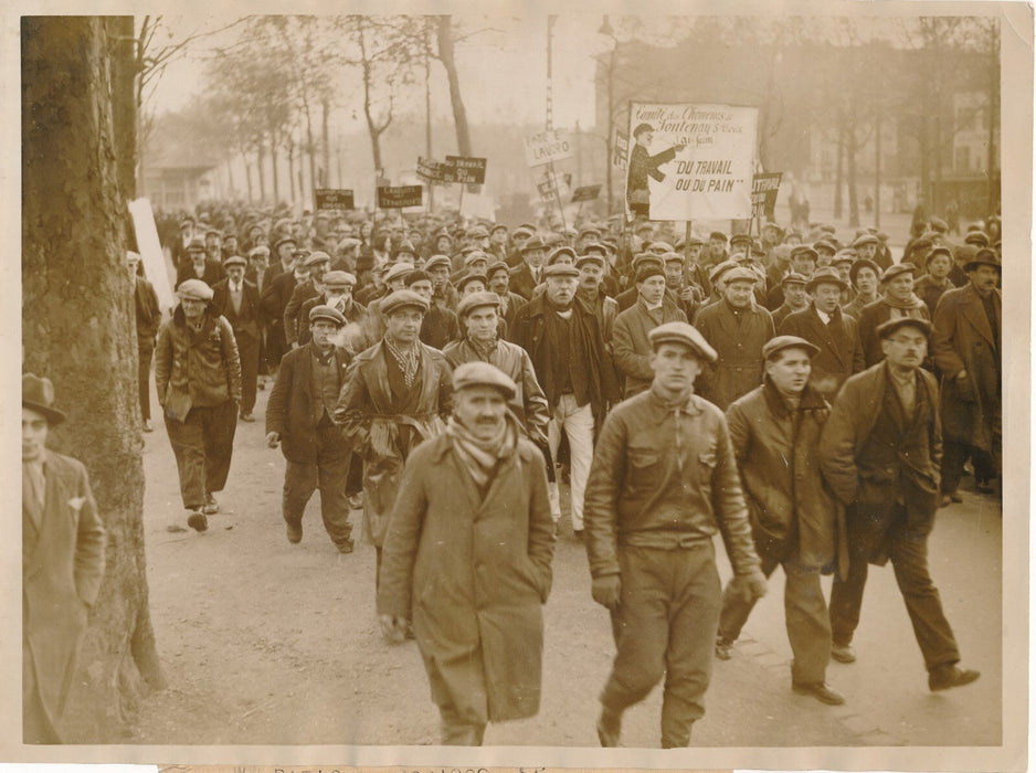 Manifestation chômeurs Plaine Saint-Denis 1932 photo photographie du pain !