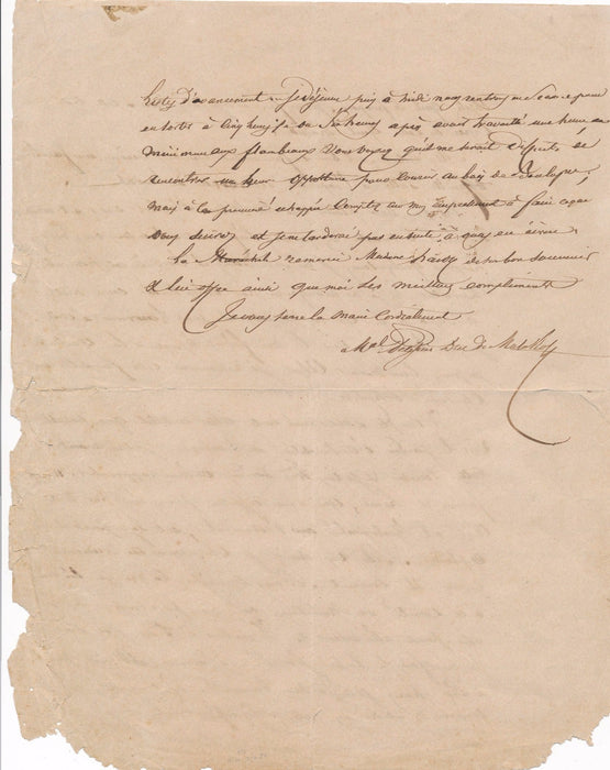 Marechal Pelissier lettre autographe signée famille jardin botanique