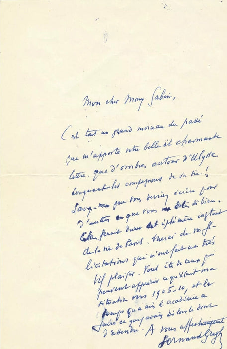 Fernand GREGH ensembe 8 lettres autographes Mony-Sabin Aubert Hébertot Donnay
