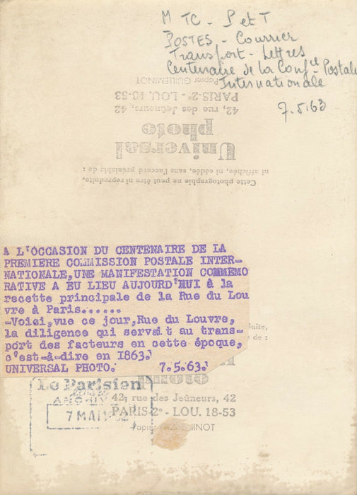 2 photographies centenaire Commission postale Poste photo photographie