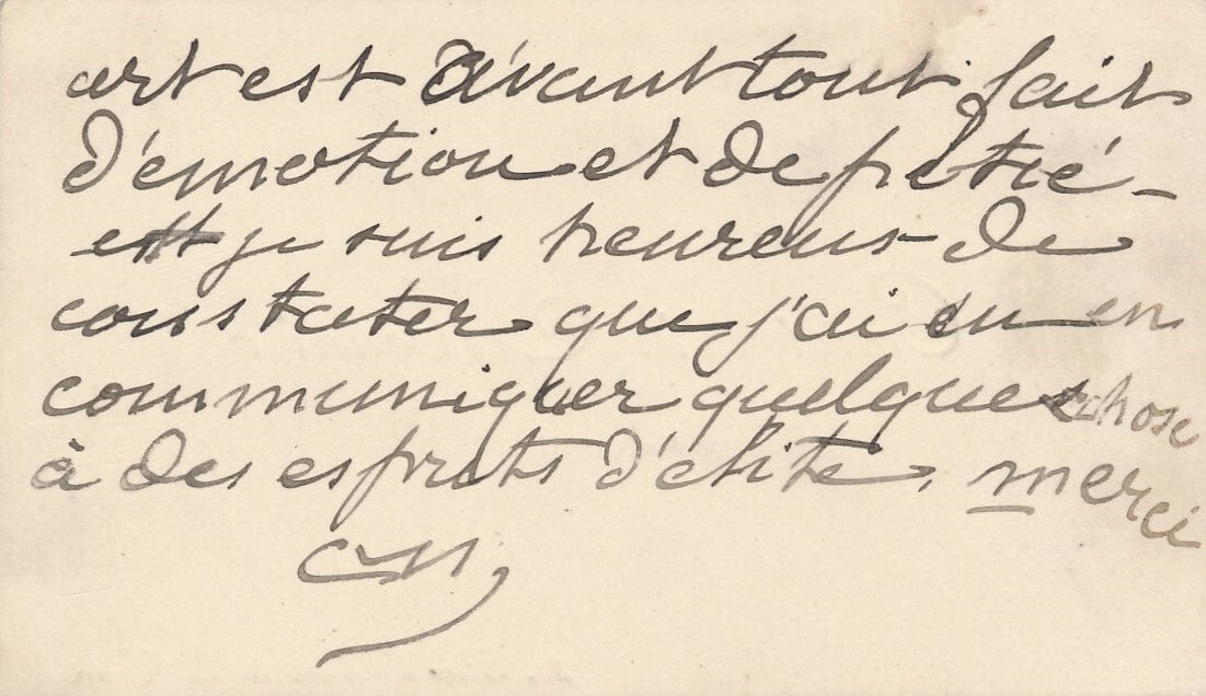 Constantin MEUNIER belle carte autographe signée son art émotion pitié Descaves