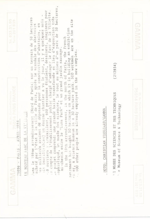 Photographie Géode Villette construction 2 tirages argentiques époque v 1980