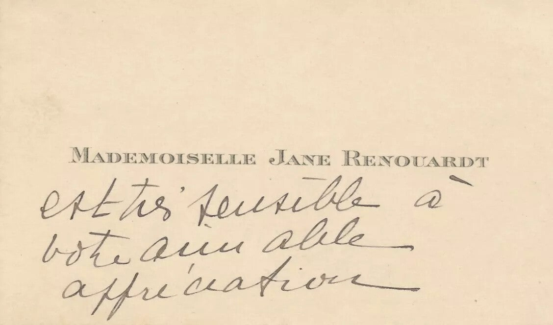 Bel ensemble Jane Renouardt 2 lettres autographes une photo 3 cartes visite