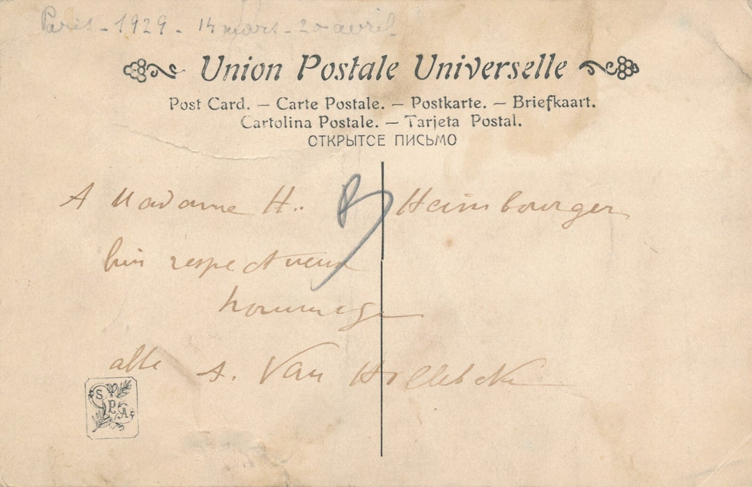 Abbé Antoine Alphonse VAN HOLLEBEKE carte autographe signé Saint-Paul