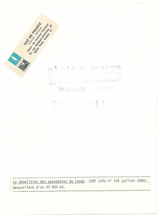 Démolition gaz Landy Plaine Saint Denis photo photographie époque industrie