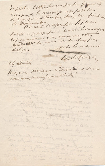 Henry-Paul FOUCHER 5 lettres autographe signée à une tragédienne Lucrèce Hugo