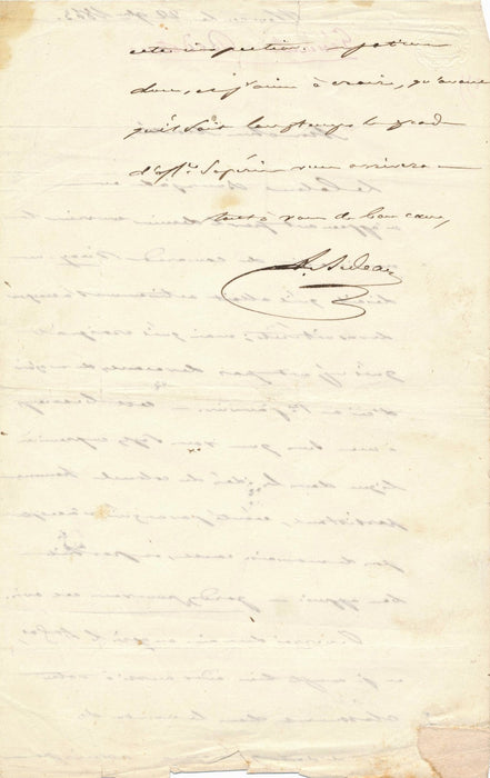 général Bedeau Algérie lettre autographe signée classement officier 1843