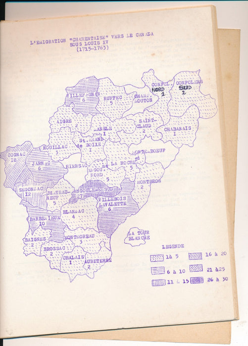M. REIBLE Charente Angoumois émigrés Canada Louis XIV et XV autographe