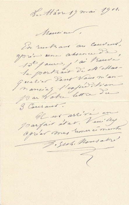 Jacques MONTSABRÉ prêtre prédicateur lettre autographe signée portrait BRAUN