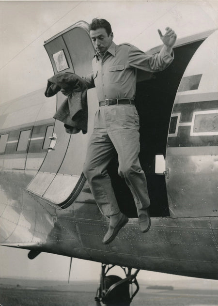 Yves Montand photographie avion tirage argentique époque années 1960