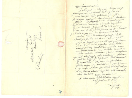 Eustache Bérat contre les chiens errants lettre autographe signée humour