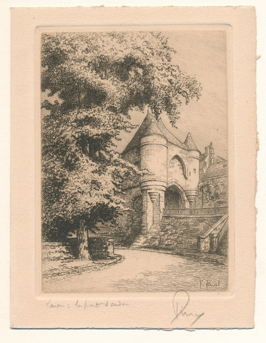 Fernand PINAL gravure eau-forte signée ET bel envoi autographe signé Laon