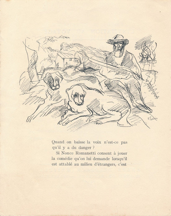 Henri EPSTEIN Carte autographe signée adressée à Madame Coquiot aquarelles