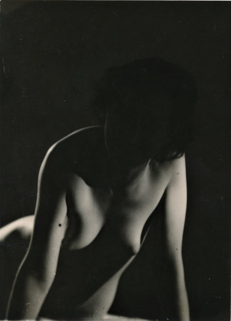 Photographie photo Etude buste tête ombre  époque v. 1940 beauté sexy nu