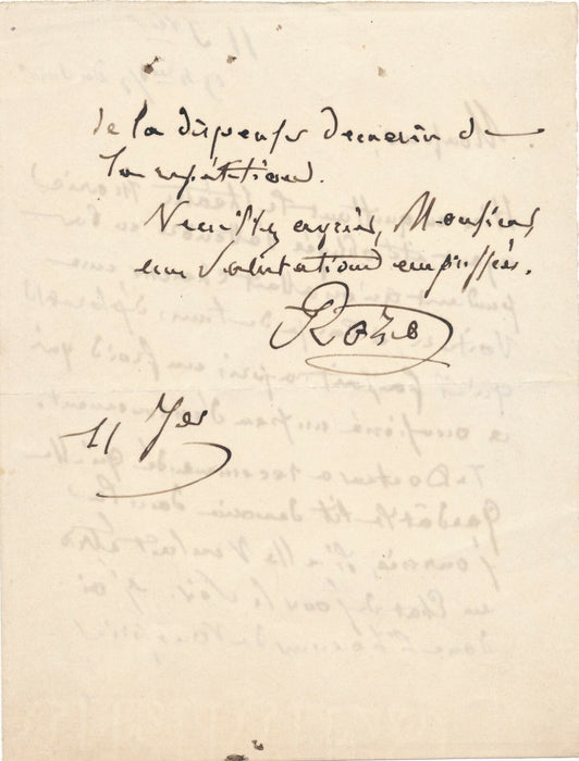 Marie ROZE cantatrice lettre autographe signée mise aux arrêts !