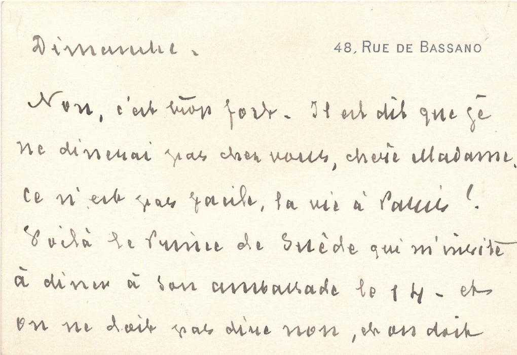 Léon BONNAT peintre Carte autographe signée Ce n’est pas facile la vie à Paris !
