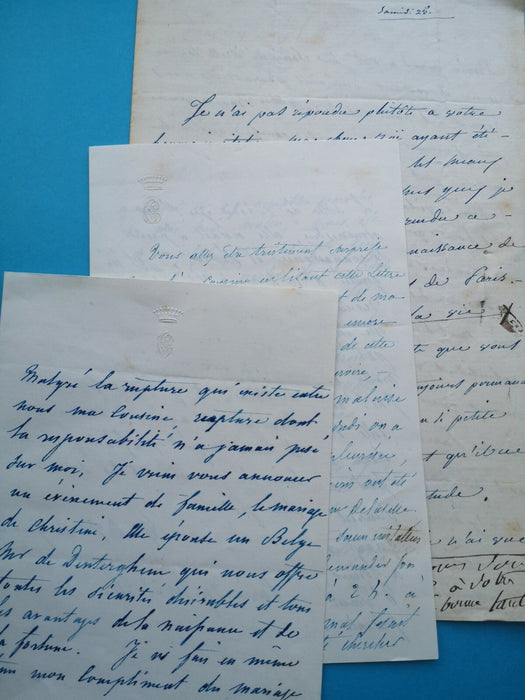 Noblesse GRANCEY Eugénie Cordoüe Mandat 2 lettres à Zoé BIENVILLE DENTERGHEM