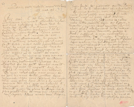 Léon BLOY belle lettre autographe signée Georges Rémond Danemark Rouzée Prolles