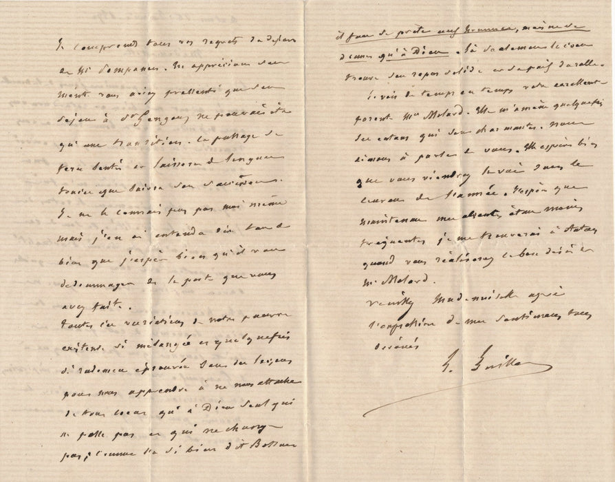 Religion Abbé Juillet, vicaire général, Autun 14 lettres autographes signées