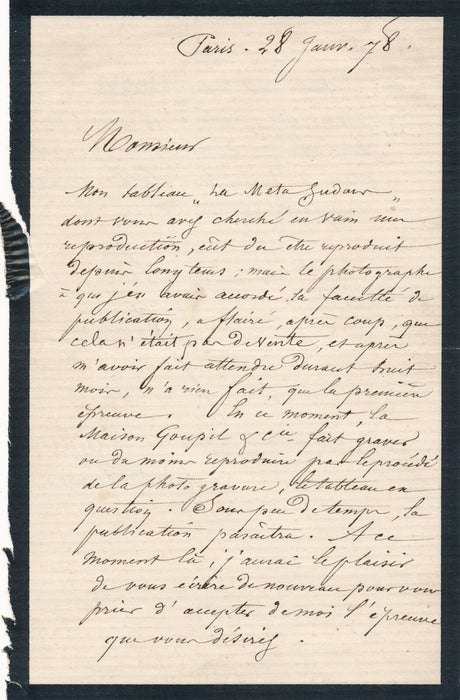 Émile Lévy Levy 3 lettres autographes signées reproduction tableaux