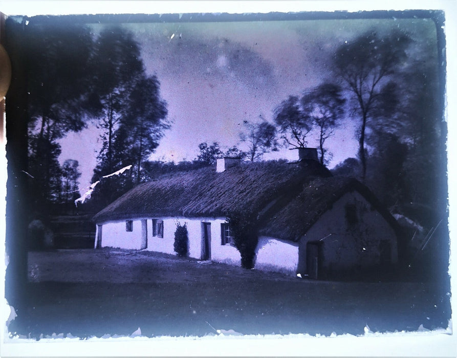 3 autochrome maison toit chaume Normandie 9 x 12 cm photo photographie