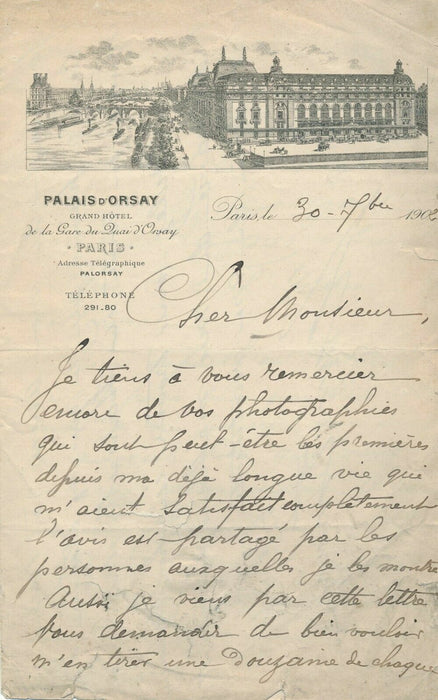 Jean Lorrain 4 lettres Madame de Thèbes 1 lettre sur la photographie portrait