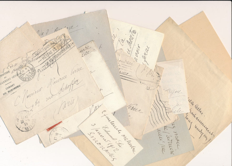 Edmond Sée correspondance 5 lettres Maurice VERNE et 4 documents autographes