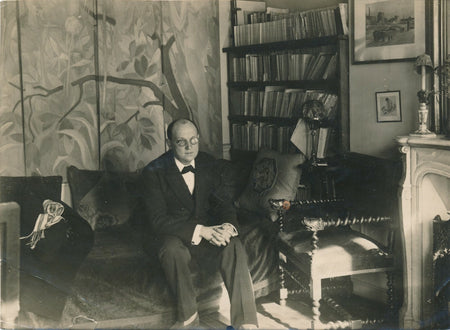 Georges Duhamel argentique époque chez lui portrait vers 1930 photographie