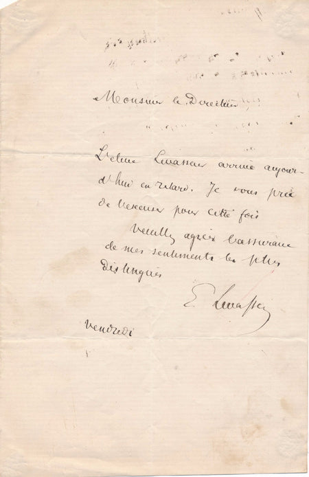 Charles Levasseur économie lettre autographe signée économiste académicien 