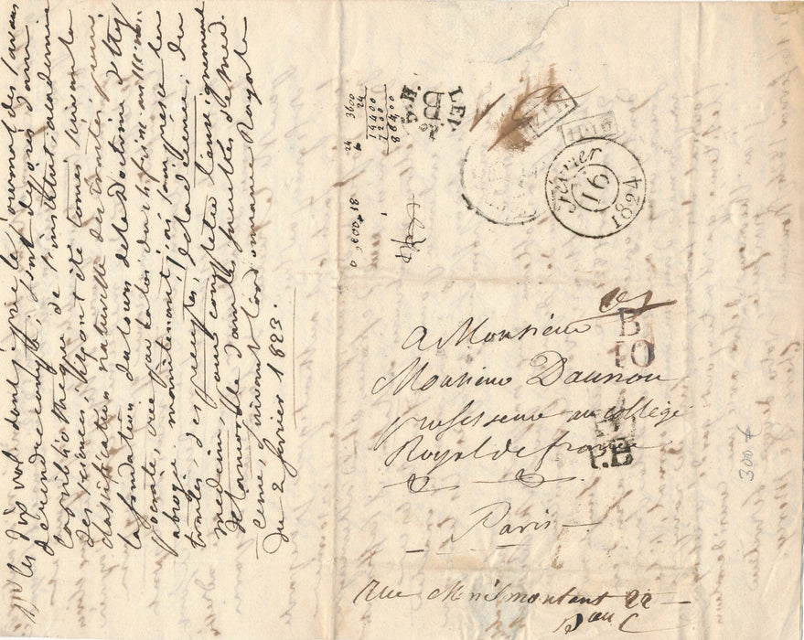 François Christophe Florimond de MERCY Corpus hippocratique lettre autographe